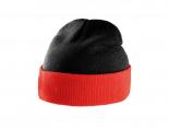Bonnet bicolore noir - revers rouge