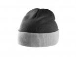 Bonnet bicolore noir - revers gris