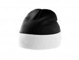 Bonnet bicolore noir - revers blanc