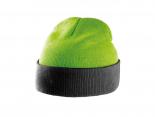 Bonnet bicolore vert - revers noir