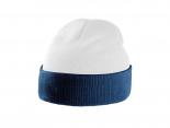 Bonnet bicolore blanc - revers bleu