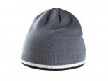 Bonnet gris avec bande blanche