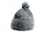 Bonnet gris chiné avec pompon