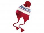 Bonnet norvégien rouge avec motifs
