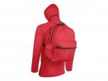 Poncho Publicitaire rouge avec sac à dos intégré - PPRJ4