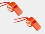 Sifflet Publicitaire orange cordon tour de cou - NRWH20